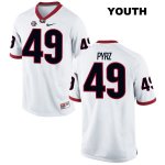 Youth Georgia Bulldogs NCAA #49 Koby Pyrz Nike Stitched White Authentic College Football Jersey FKZ7754YD